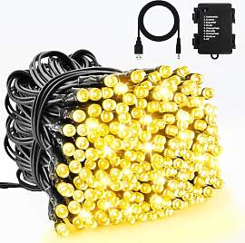 Dalugo Lichterkette Außen Batterie, 10M 100 LED
