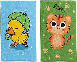 damaloo 2X Kinderhandtuch 30x50cm mit Tiger Motiv