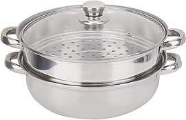 Dampfgarer-Set, 2-lagig, Edelstahl Suppentopf Mit