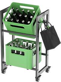 DanDiBo Getränkekistenregal 2 Kisten mit Gitter