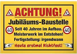 DankeDir! Jubiläums Baustelle - Schild Kunststoff 