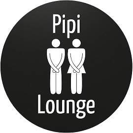 DankeDir! Pipi Lounge Deko WC Schild schwarz 20 x