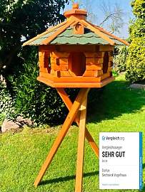 DARLUX Handgefertigtes Sechseck Vogelhaus aus Holz 