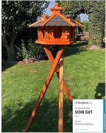 DARLUX Handgefertigtes Sechseck Vogelhaus aus Holz 