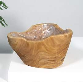 DARO DEKO Holz Schale 31 x 16 cm mit Folieneinsatz 