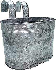 DARO DEKO Metall Balkonkasten Silber - 34 x 38 x