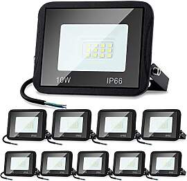 Daromigo LED-Außenstrahler, 10 Stück, 10 W,