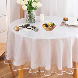 DASIAUTOEM Tischdecke Transparent Rund,