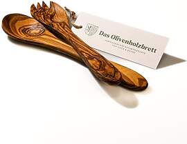 DAS OLIVENHOLZBRETT® Salatbesteck aus