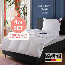 Daunenbettdecke + Federkissen EXCELLENT