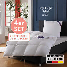 Daunenbettdecke + Federkissen EXCELLENT