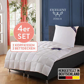 Daunenbettdecke + Federkissen EXCELLENT