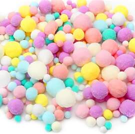 DAWRIS 500 Stück Pompons zum Basteln 1-3cm 5