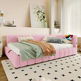 Daybett, 140X200cm Tagesbett, Schlafsofa, Bett mit 