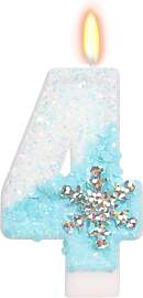 DazzJoy Frozen Geburtstagskerzen Zahlen 4,