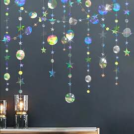 DazzJoy Papier Girlande Sterne,4M x 3 Glitzer