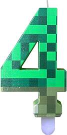 DazzJoy Pixel Geburtstagskerzen Zahlen 4, Pixel