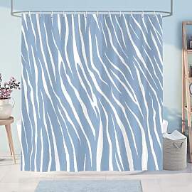 Dazzlewall Blaue Streifen Duschvorhang 180x180cm,