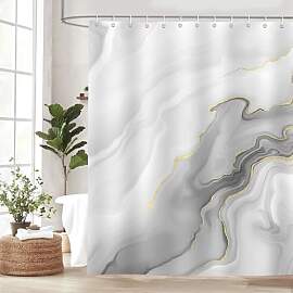 Dazzlewall Duschvorhang Grau Marmor Moderne