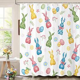Dazzlewall Duschvorhang Ostern für Badzimmer,
