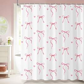 Dazzlewall Duschvorhang Rosa Schleife 180 x 180