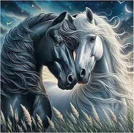 DCIDBEI DIY Diamond Painting Pferde 40x40cm Malen