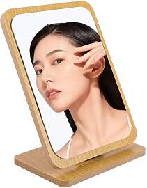 DEANKEJI Tischspiegel Stehend, Holz Makeup