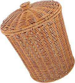 DEARMAMY Rattan-Abfallkorb Weiden-Mülleimer Mit
