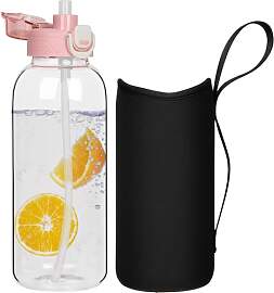DEARRAY 2 liter Trinkflasche Glas Flasche mit
