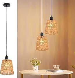 Deboola Hängelampe Boho Pendelleuchte Rattan 1