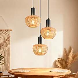 Deboola Hängelampe Boho Pendelleuchte Rattan 3