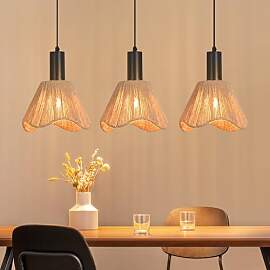 Deboola Hängelampe Boho Pendelleuchte Rattan 3