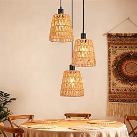 Deboola Hängelampe Boho Pendelleuchte Rattan 3
