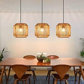 Deboola Pendelleuchte Boho Hängelampe Rattan