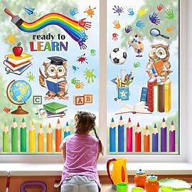 decalmile Fensteraufkleber Kinderzimmer Eule