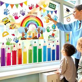 decalmile Fensteraufkleber Regenbogen Lesen