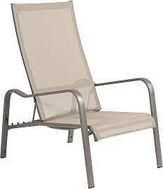 Deckchair Barbados - 08 - grau metallic D75 - crema