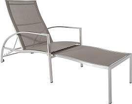 Deckchair Jona - Edelstahl gebürstet, Jatex taupe