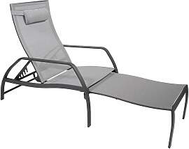 Deckchair Vedia - jatex silbergrau, Gestell