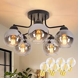 Deckenlampe Glas Deckenleuchte Wohnzimmer Vintage: 