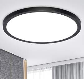 Deckenlampe Schwarz LED Deckenleuchte Flach, Lampe 