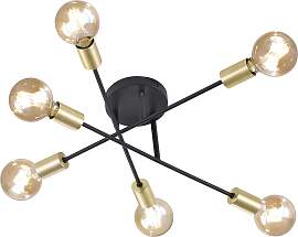 Deckenleuchte Cross in Schwarz max. 40 Watt