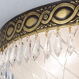 Deckenleuchte EMPIRE CRYSTAL, altpatina, 45cm