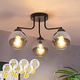 Deckenleuchte Glas Deckenlampe Schwarz: Vintage
