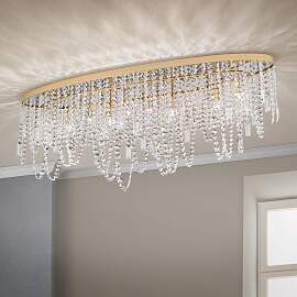 Deckenluster KRISTALLDESIGN, gold, 110x25cm