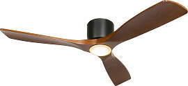 Deckenventilator schwarz mit Holz 131,5 cm inkl.