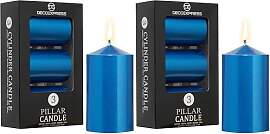 DECO EXPRESS Metallic Stumpenkerzen Set, 3er-Pack, 