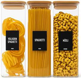 Deco haus® Spaghetti Aufbewahrung 3er Set Eckig - 