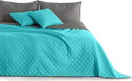 DecoKing 32244 Tagesdecke 240 x 260 türkis Stahl