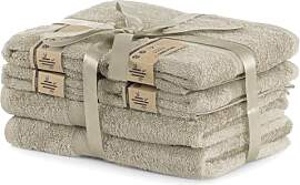 DecoKing 6er Set beige Baumwolle 4 Handtücher